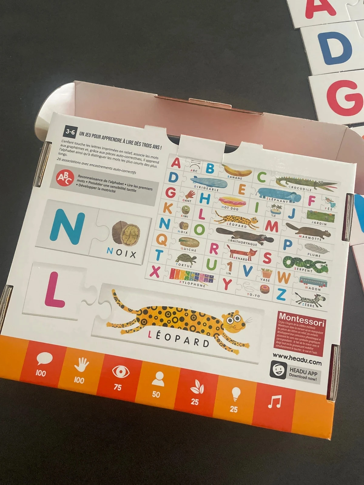 Alfabeto jogo maternal Memory puzzle montessori fonologia – photo 5